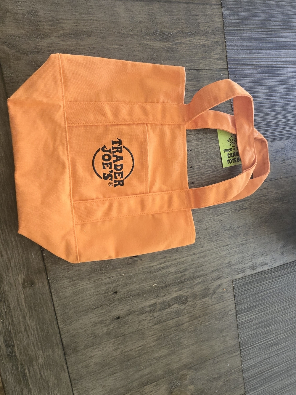 Trader Joe's Orange Canvas Tote Bag - Picture 3 of 4